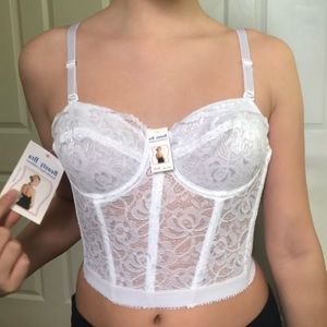 SOLD white lace corset